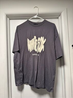 White Fox Boutique Men's Charcoal Graphic Tee with Cream Logo